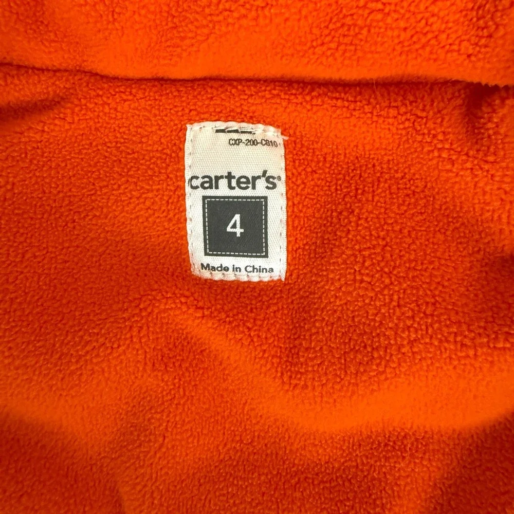 Carter's Boy's Size 4 Blue Fleece Lined Full Zip Vest Wilderness Camp 36